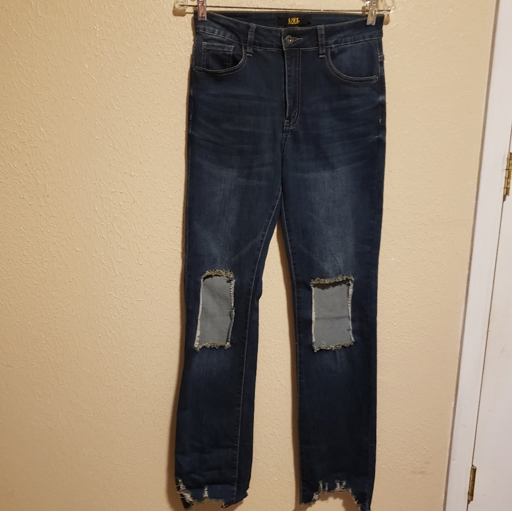 L&B Denim Distressed Jeans Size 4‎ Lucky & Blessed